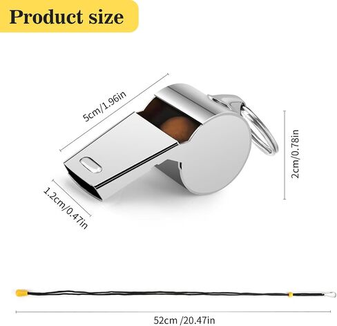 Whistle, Whistle for Coaches Stainless Steel Lifeguard Whistle Loud Crisp Sound Metal Referees Whistle with Lanyard Buckle Emergency Whistle for Adults Teachers Official Football Sports Training in Saudi Arabia