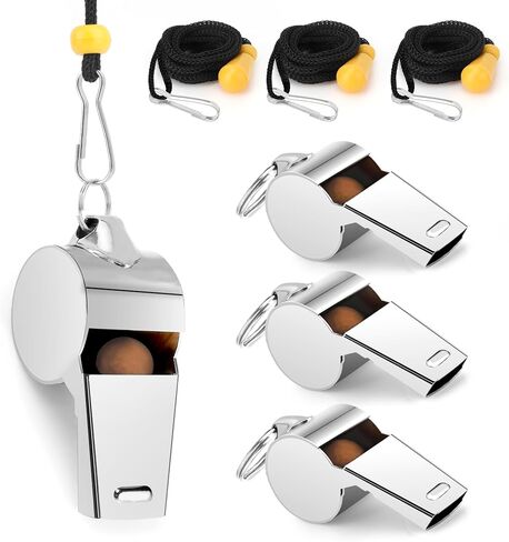 Whistle, Whistle for Coaches Stainless Steel Lifeguard Whistle Loud Crisp Sound Metal Referees Whistle with Lanyard Buckle Emergency Whistle for Adults Teachers Official Football Sports Training in Saudi Arabia