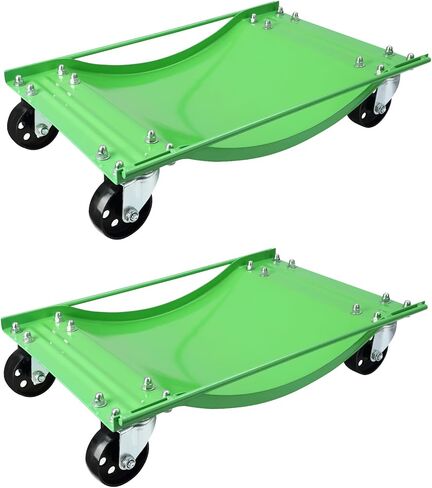 مجموعة DEXSO Wheel Dolly مكونة من 4 بكرات إطارات سيارة بسعة 10.000 رطل لتحريك السيارة، ودمى مركبات مضادة للانزلاق مع عجلات فولاذية دوارة مقاس 3.5 بوصة، 23.8 بوصة × 14.4 بوصة in Kuwait
