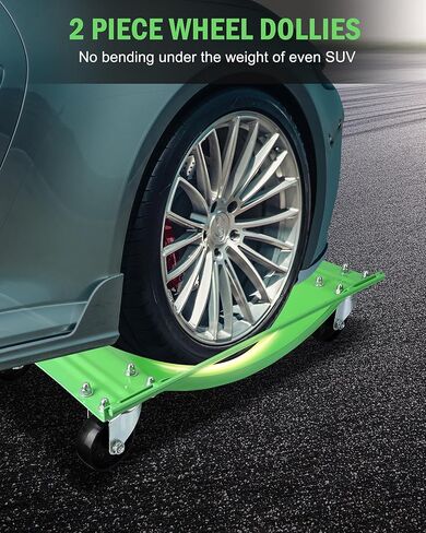 مجموعة DEXSO Wheel Dolly مكونة من 4 بكرات إطارات سيارة بسعة 10.000 رطل لتحريك السيارة، ودمى مركبات مضادة للانزلاق مع عجلات فولاذية دوارة مقاس 3.5 بوصة، 23.8 بوصة × 14.4 بوصة in Kuwait