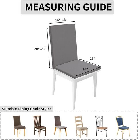 Easy-Going Stretch Dining Chair Cover with Removable Soft Foam Seat Cushion, Non-Slip Dining Room Chair Cover, Machine Washable (2 Pack, Light Gray) in Saudi Arabia