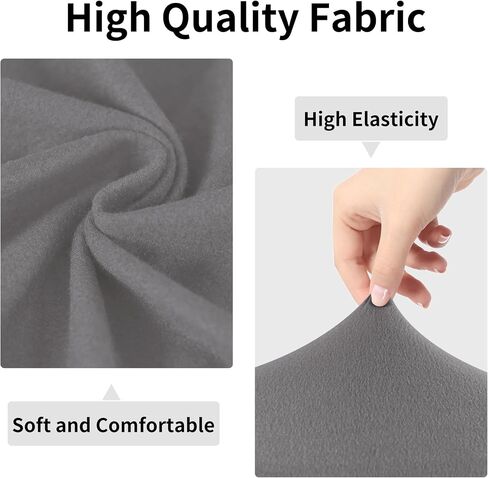 Easy-Going Stretch Dining Chair Cover with Removable Soft Foam Seat Cushion, Non-Slip Dining Room Chair Cover, Machine Washable (2 Pack, Light Gray) in Saudi Arabia