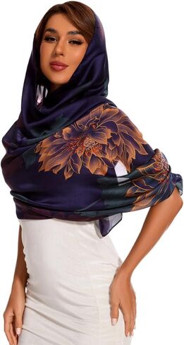 وشاح بملمس حريري من K-Elewon، وشاح للرأس، أوشحة عصرية، شالات طويلة خفيفة الوزن واقية من الشمس للنساء in Kuwait