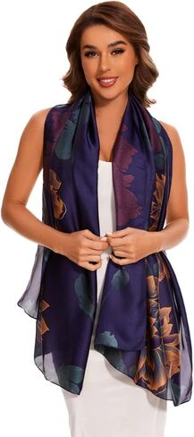 وشاح بملمس حريري من K-Elewon، وشاح للرأس، أوشحة عصرية، شالات طويلة خفيفة الوزن واقية من الشمس للنساء in Kuwait