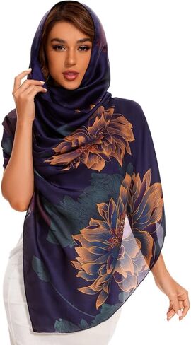 وشاح بملمس حريري من K-Elewon، وشاح للرأس، أوشحة عصرية، شالات طويلة خفيفة الوزن واقية من الشمس للنساء in Kuwait