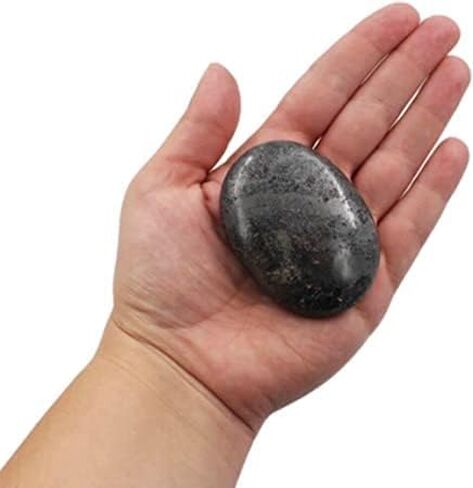 Hematite Oval Worry Stones, Palm Healing Crystal, Woory Thumb Stone, Hand Carved Natural Gem Pocket Palm Healing Crystals Chakra Reiki Healing Balancing in Saudi Arabia