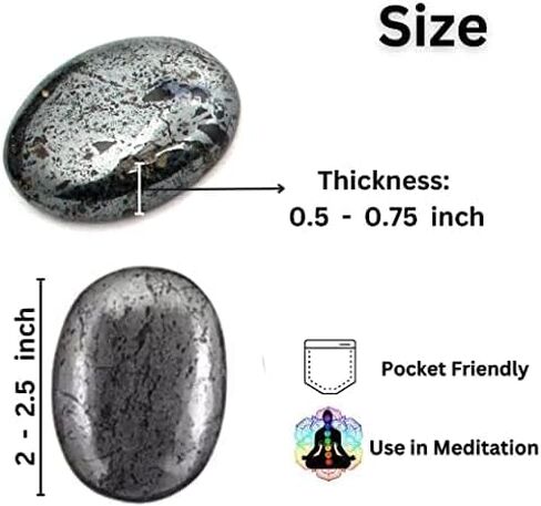 Hematite Oval Worry Stones, Palm Healing Crystal, Woory Thumb Stone, Hand Carved Natural Gem Pocket Palm Healing Crystals Chakra Reiki Healing Balancing in Saudi Arabia