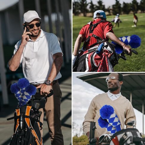 Golf Head Covers Knitted Woods Driver Fairway Hybrid Pom Pom Cover Washable Soft Kint Headcover 1 3 5 for Men Women Kids Sold in Separate in Kuwait