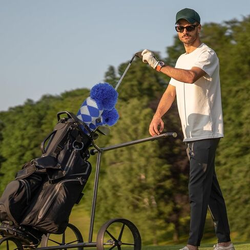 Golf Head Covers Knitted Woods Driver Fairway Hybrid Pom Pom Cover Washable Soft Kint Headcover 1 3 5 for Men Women Kids Sold in Separate in Kuwait