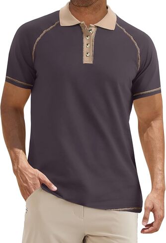 قمصان بولو رجالية من UOUA بأكمام قصيرة، تي شيرت جولف قطني بأكمام راجلان، تي شيرت صيفي كاجوال بياقة in Kuwait