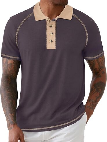 قمصان بولو رجالية من UOUA بأكمام قصيرة، تي شيرت جولف قطني بأكمام راجلان، تي شيرت صيفي كاجوال بياقة in Kuwait