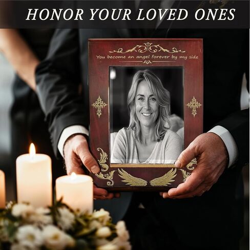 Wooden Picture Frame Urns for Ashes Adult Male Female Medium Cremation Urn Funeral Memorial Decorative Burial Urn Box and Casket for Ashes Men Women Pet Cat Dog in Saudi Arabia