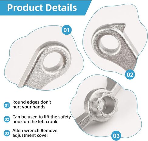 Steel Bike Crank Removal Tool, Easy Bicycle Crank Arm Remover Compatible with Shimano Chainring Cranks, Crankset Crank Adjusting Cap Install Removal Tool with Built-in Hooks in Saudi Arabia