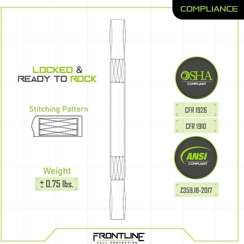 Frontline COSL06L Concrete Embed Anchor Strap with Looped Ends 6' | ANSI & OSHA Compliant | Pour-in Disposable Anchor | 310 lbs. Capacity | Color Orange/Black in Saudi Arabia