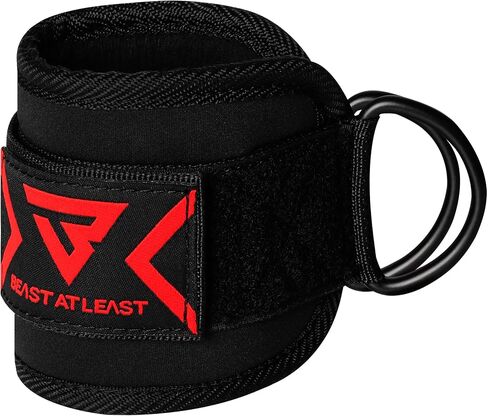 Ankle Straps for Cable Machine Attachments - 4"x10" Gym Ankle Cuff Double D-Rings for Kickbacks, Glute Workouts, Leg Extensions, Curls, Booty Hip Abductors Exercise for Men and Women, Adjustable Neoprene Support in Kuwait