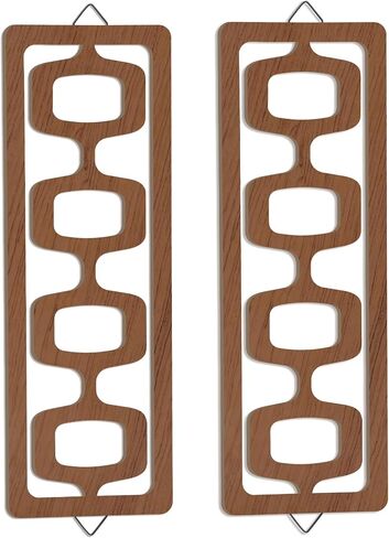CroBlissful 2 Pcs Mid Century Wall Decor Wood Mid Century Modern Elegance Wall Accents Abstract Wall Decor Geometric Panels for Interior Wall Decor Panel Wall Art for Home Living Room (Brown) in Saudi Arabia