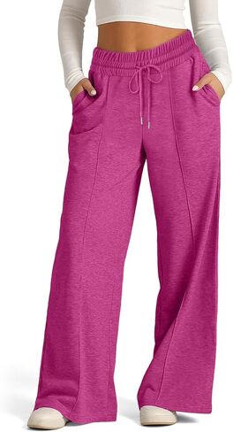 Wide Leg Sweatpants for Womens Drawstring Elastic Waist Lounge Joggers Casual Pants with Pockets in Saudi Arabia