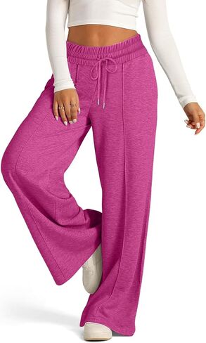 Wide Leg Sweatpants for Womens Drawstring Elastic Waist Lounge Joggers Casual Pants with Pockets in Saudi Arabia