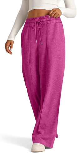 Wide Leg Sweatpants for Womens Drawstring Elastic Waist Lounge Joggers Casual Pants with Pockets in Saudi Arabia