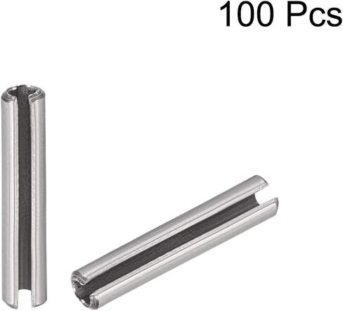 دبوس زنبركي مشقوق من Uxcell - M1.5 x 8 مم 304 من الفولاذ المقاوم للصدأ سبليت سبرينج رول دبابيس وتد بلمسة نهائية سادة 100 قطعة in Saudi Arabia