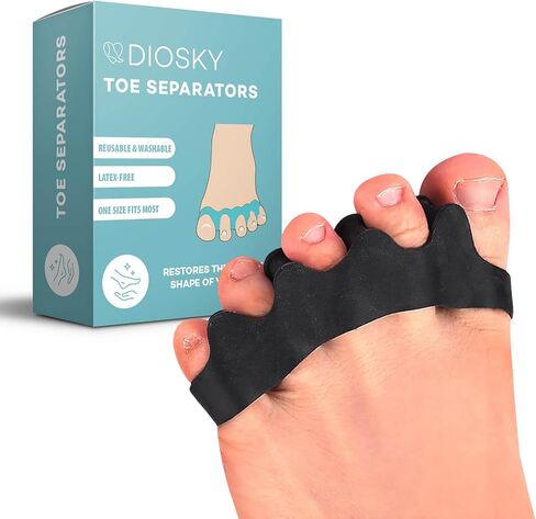 Toe Separators for Women Men, 2 Pairs Toe Spacers Bunion Corrector to Correct Bunions, Toe Silicone Straightener Stretcher Spreaders for Curled Toes (Beige) in Saudi Arabia