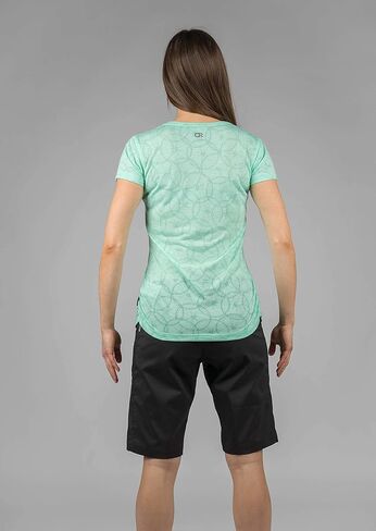 تي شيرت نسائي لطيف على شكل عجلة من Club Ride Apparel - تي شيرت قصير الأكمام لركوب الدراجات - نعناعي - X-Small in Kuwait