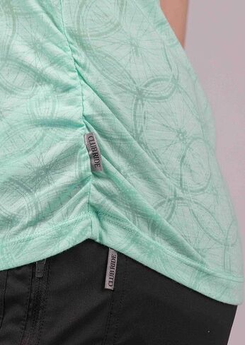 تي شيرت نسائي لطيف على شكل عجلة من Club Ride Apparel - تي شيرت قصير الأكمام لركوب الدراجات - نعناعي - X-Small in Kuwait
