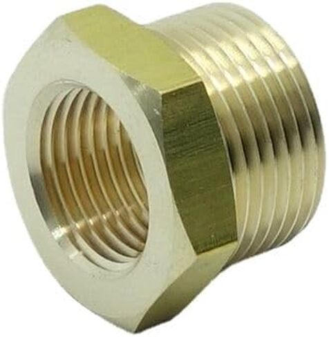 1 Piece 3/8" NPT Pipe Female x M22 x1.5 Male Metric Bushing Reducer Adapter Brass in Kuwait