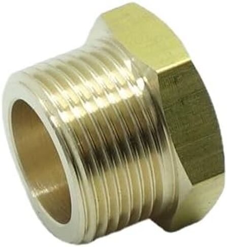 1 Piece 3/8" NPT Pipe Female x M22 x1.5 Male Metric Bushing Reducer Adapter Brass in Kuwait