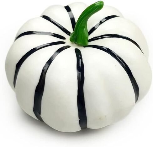 6 قطع من القرع الاصطناعي للحصاد الريفي في الخريف والخريف وعيد الشكر وعيد الهالوين وديكور القرع الزائف في المنتصف وخطوط القرع والبقع، قرع أبيض للديكور in Kuwait