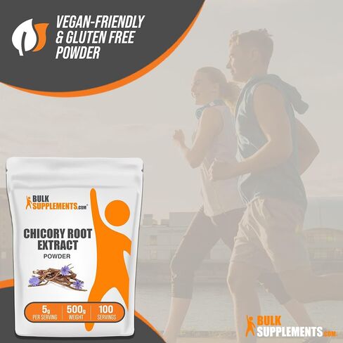 BulkSupplements.com Chicory Extract Powder - Chicory Root Supplement, Chicory Root Powder - Fiber Supplement, Gluten Free, 5g per Serving, 500g (1.1 lbs) (Pack of 1) in Saudi Arabia