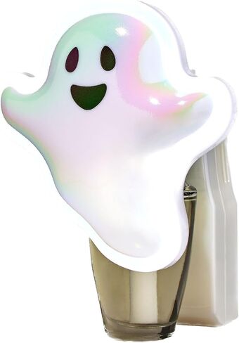 Bath + Body Works Cute Ghost WallFlower Plug in Nightlight - Spooky Glowing Friendly Ghost Decor - Halloween Neon Glow White Ghost Night Light Plug-in for Wallflowers Fragrance Refills in Saudi Arabia