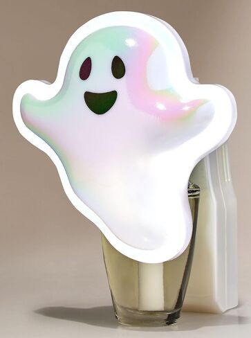Bath + Body Works Cute Ghost WallFlower Plug in Nightlight - Spooky Glowing Friendly Ghost Decor - Halloween Neon Glow White Ghost Night Light Plug-in for Wallflowers Fragrance Refills in Saudi Arabia