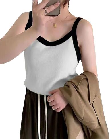 قمصان بدون أكمام للسيدات من zebemay برقبة عالية وفضفاضة وأساسية بلون سادة كاجوال للصيف بدون أكمام S-XL in Kuwait