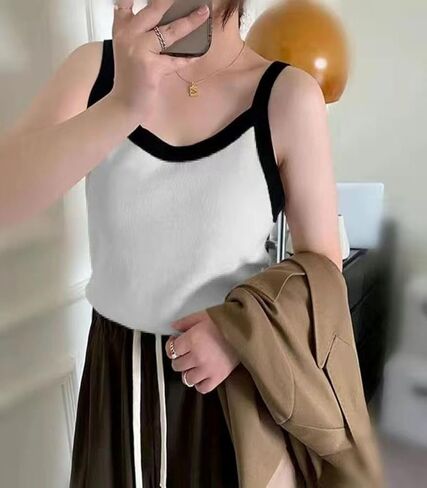 قمصان بدون أكمام للسيدات من zebemay برقبة عالية وفضفاضة وأساسية بلون سادة كاجوال للصيف بدون أكمام S-XL in Kuwait