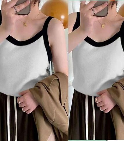 قمصان بدون أكمام للسيدات من zebemay برقبة عالية وفضفاضة وأساسية بلون سادة كاجوال للصيف بدون أكمام S-XL in Kuwait