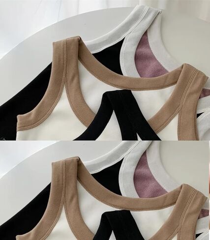 قمصان بدون أكمام للسيدات من zebemay برقبة عالية وفضفاضة وأساسية بلون سادة كاجوال للصيف بدون أكمام S-XL in Kuwait