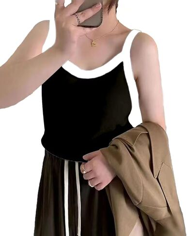 قمصان بدون أكمام للسيدات من zebemay برقبة عالية وفضفاضة وأساسية بلون سادة كاجوال للصيف بدون أكمام S-XL in Kuwait