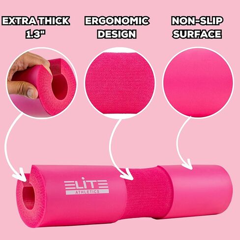 Barbell Pad with Secure Straps & Carry Bag for Squats, Lunges, and Hip Thrust Foam - Thick Foam Cushion in Kuwait