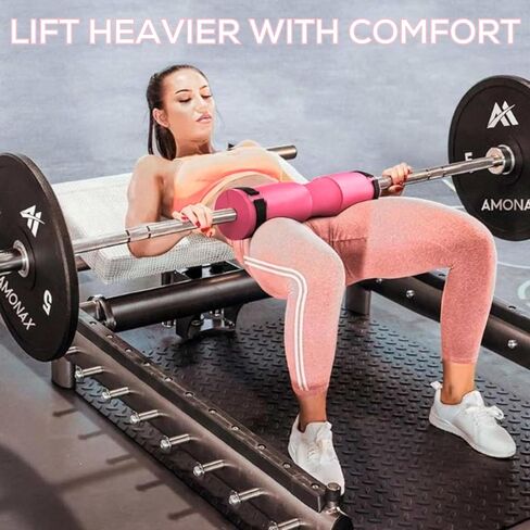 Barbell Pad with Secure Straps & Carry Bag for Squats, Lunges, and Hip Thrust Foam - Thick Foam Cushion in Kuwait