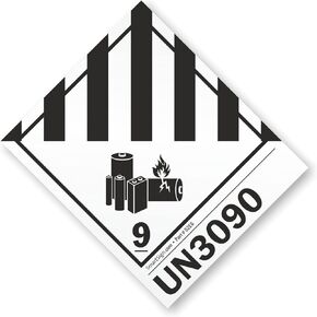 SmartSign "Hazard Class 9 - UN3091" Lithium Battery Shipping Labels | 4.5" x 4.75" Semi-Gloss Paper, 250 Labels/Roll, Made in USA