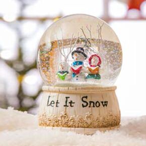 كرة ثلج موسيقية زجاجية من Topadorn، قبة لامعة لرجل الثلج من البوليستون لتزيين الكرة الأرضية، دعها تثلج in Kuwait