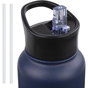 غطاء من القش من HASLE OUTFITTERS للقارورة المائية 16 22 32 40 64oz، غطاء بديل للقارورة الحرارية، قارورة حديدية، يناسب زجاجات ذات فم واسع مقاس 2.28 بوصة in Kuwait