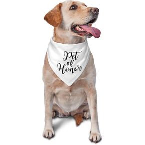 Maid of Honor Wedding Dog Bandana, Wedding Photo Prop,Bridal Party Wedding Dog Bandana,Pet Scarf Accessories (White)