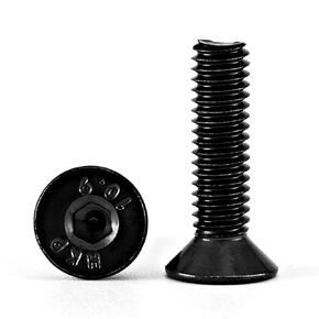 M4-0.7 x 12mm Flat Head Hex Socket Cap Screws Countersunk Bolts, 10.9 Grade Alloy Steel, Black Oxide Finish, Metric Allen Hex Drive, Machine Fully Threaded, 100PCS