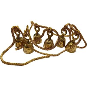 Brass Hanging Bells String 6 pcs Golden Door Decor Wall hangings Feng Shui Chime Each Bell has a Nice Sound