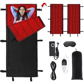 2pcs (63 * 27in) Red Light Therapy Mat Device, Near Infrared Light Therapy Blanket with Timer,Infrared Light Therapy for Body Shoulder Waist Back Knee Pain Relief in Saudi Arabia