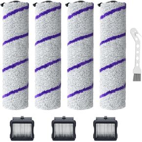 Replacement Brush Rollers and Filters Kit for NARWAL S10 Pro Cordless Wet Dry Vacuum Cleaner,Accessories inclue 3 HEPA Filters & 4 Brush Rollers (8)