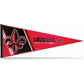 Rico Industries NCAA Louisiana-Lafayette Ragin Cajuns Primary 12" x 30" Soft Felt Pennant - EZ to Hang - Home Décor (Game Room, Man Cave, Bed Room)