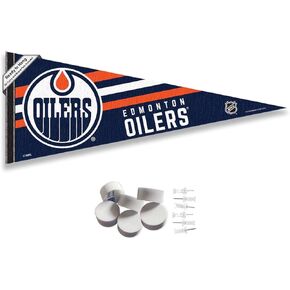 Edmonton Oilers Pennant Flag and Wall Tack Pads Mounts